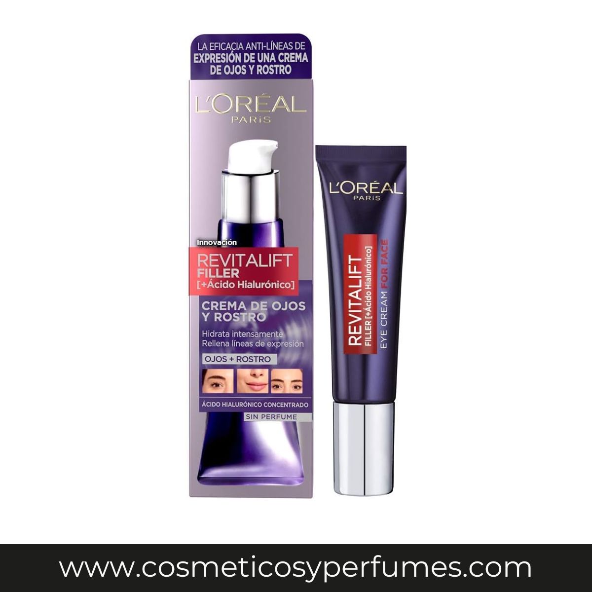 L’Oréal Paris -  Hidratación Crema facial y de ojos Filler 30ml.