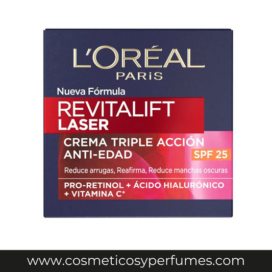 L'Oréal París REVITALIFT LASER crema día con  Proteccion Solar Factor 25 Cremas Antiarrugas y Antiedad 50ml.